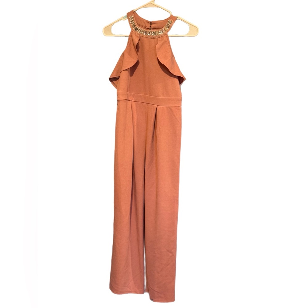 Honey and Rosie Orange Jumpsuit Modern Minimalist Design